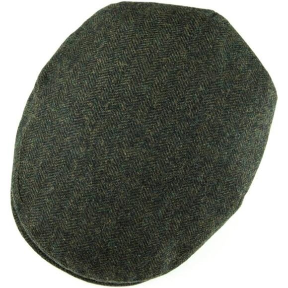 Mens Herringbone Flat Cap Newsboy Ivy Hat Wool Blend Gatsby Cabbie Tweed Hat - Picture 5 of 7